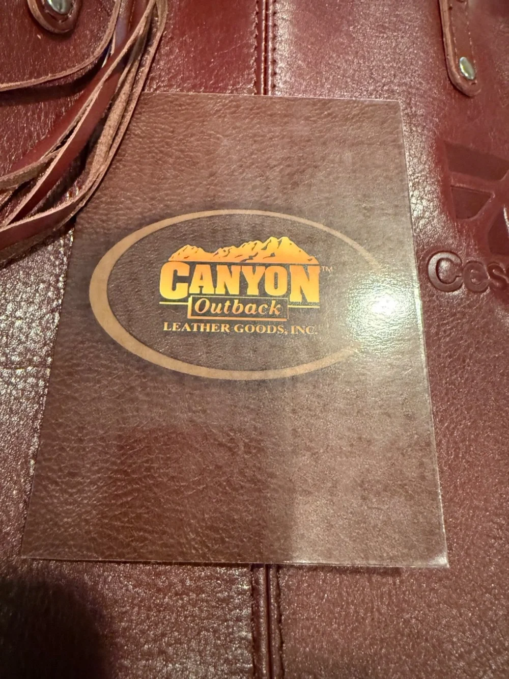 Cessna Leather Tote, by Canyon Outback, New and Never Worn